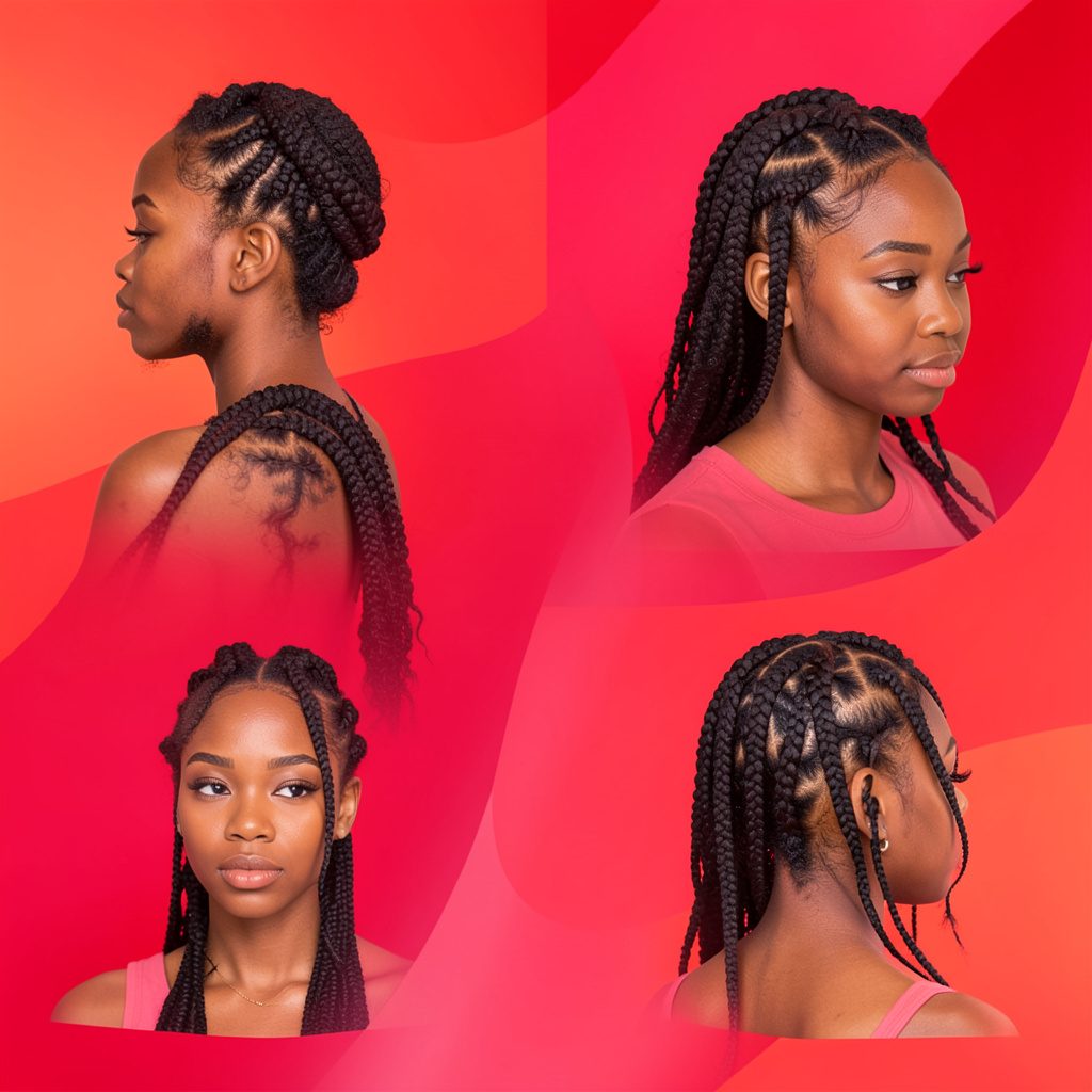 Abstract composition in coral, blush, and deep red layered in smooth sweeping shapes